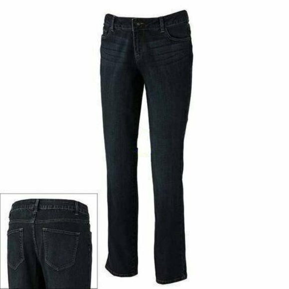 Womens Curvy Jeans sz 2 Sonoma Dark Blue Short Denim Petite Stretch Midrise - Picture 1 of 6
